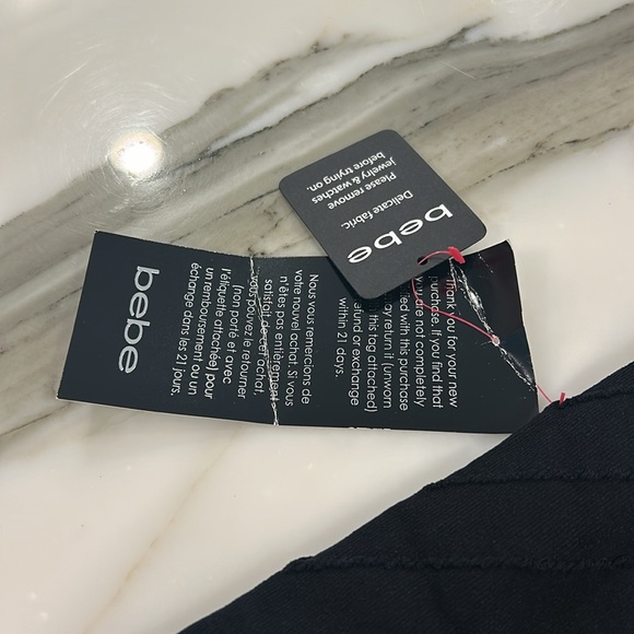 Bebe Stretchy Black Bodycon Dress with Mesh Back M/L-NWT - Picture 6 of 8